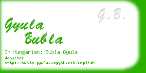 gyula bubla business card